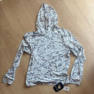 BURLEBO White and Gray Camouflage Hoodie
